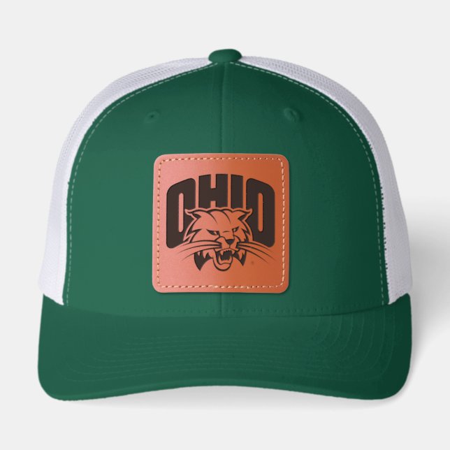 Ohio Bobcat Logo Leather Patch Hat (Front)