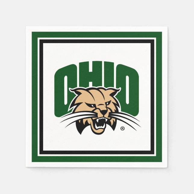 Ohio Bobcat Logo Napkins (Front)