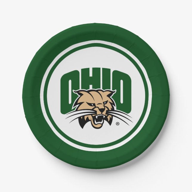 Ohio Bobcat Logo Paper Plates (Front)