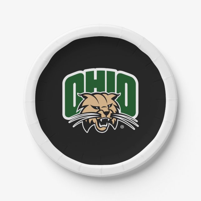 Ohio Bobcat Logo Paper Plates (Front)