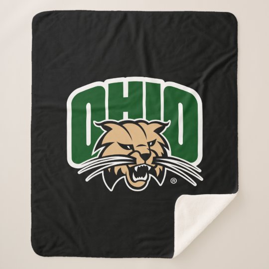 Ohio Bobcat Logo Sherpa Blanket