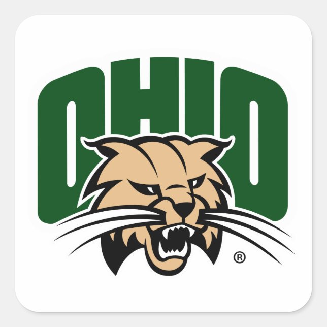 Ohio Bobcat Logo Square Sticker (Front)