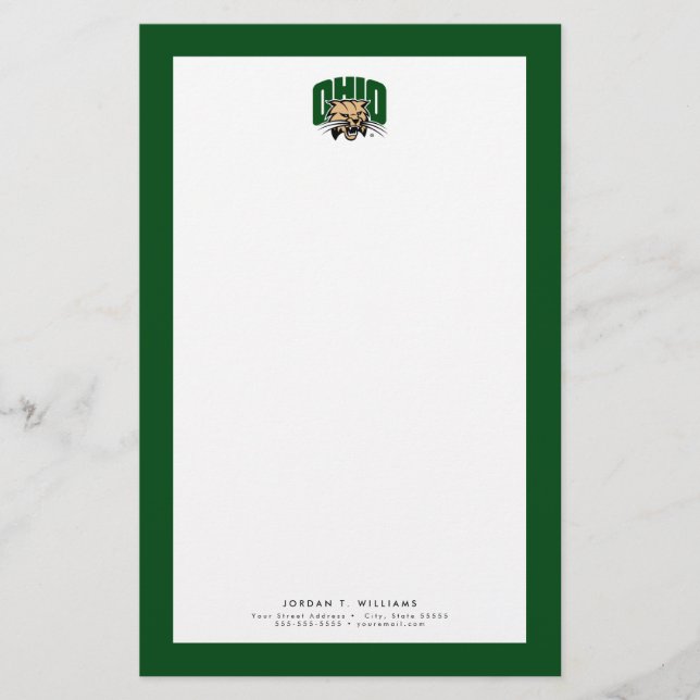 Ohio Bobcat Logo Stationery (Front)