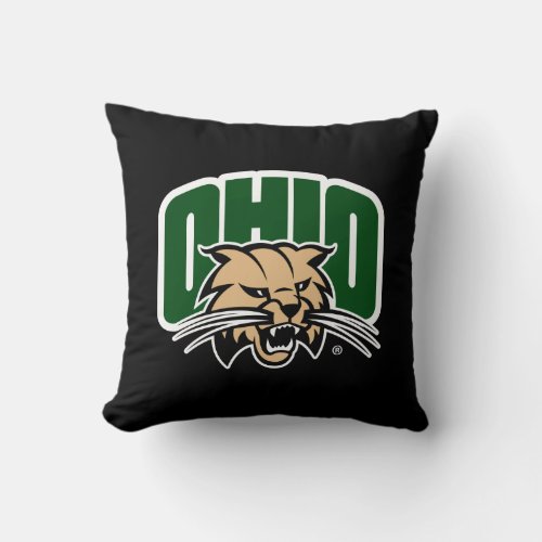 Ohio Bobcat Logo Throw Pillow