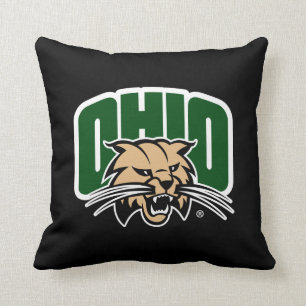 Ohio Bobcat Logo Throw Pillow