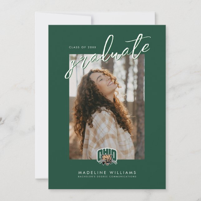 Ohio Bobcats Logo | Ohio University Graduation Announcement (Front)
