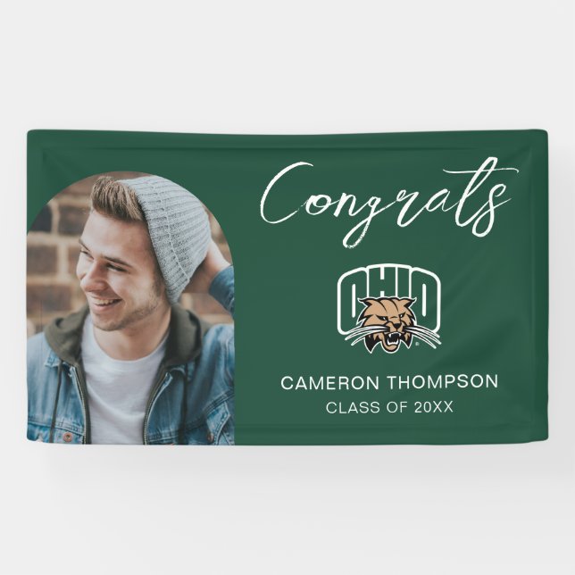 Ohio Bobcats Logo | Ohio University Graduation Banner (Horizontal)