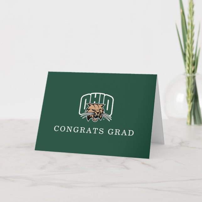 Ohio Bobcats Logo | Ohio University Graduation Card (Front)