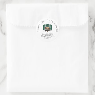 Ohio Bobcats Logo Ohio University Graduation Classic Round Sticker
