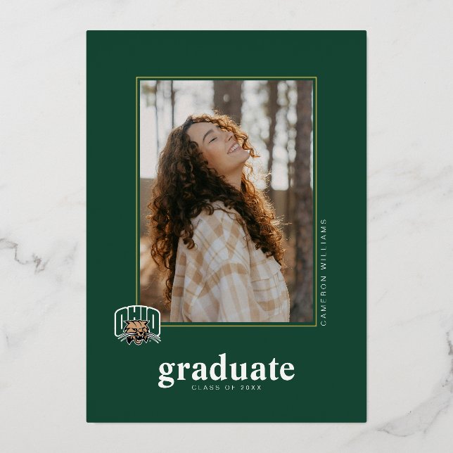Ohio Bobcats Logo | Ohio University Graduation Foil Invitation (Front)