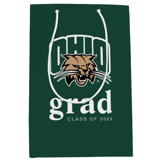 Ohio Bobcats Logo | Ohio University Graduation Medium Gift Bag (Front)