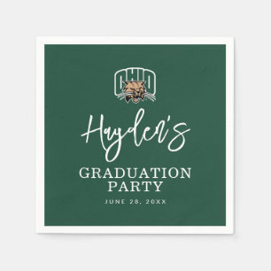 Ohio Bobcats Logo Ohio University Graduation Napkins