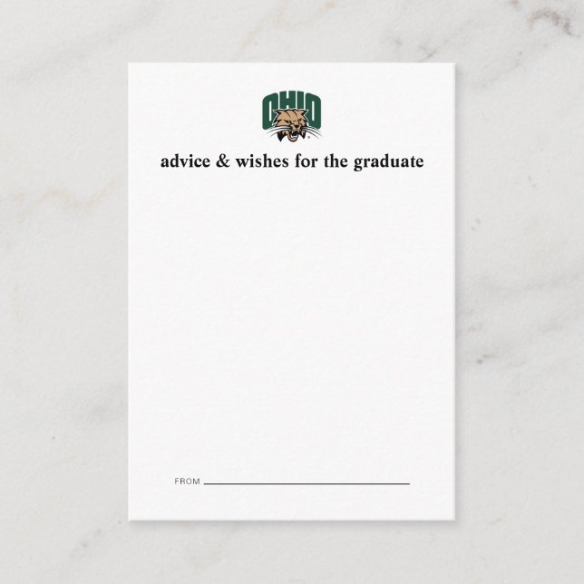 Ohio Bobcats Logo | Ohio University Graduation Note Card (Front)