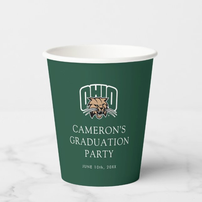 Ohio Bobcats Logo | Ohio University Graduation Paper Cups (Front)