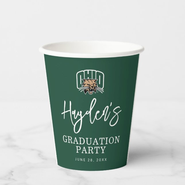 Ohio Bobcats Logo | Ohio University Graduation Paper Cups (Front)