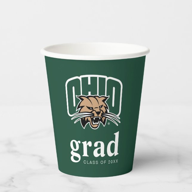 Ohio Bobcats Logo | Ohio University Graduation Paper Cups (Front)