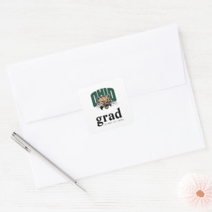 Ohio Bobcats Logo   Ohio University Graduation Square Sticker