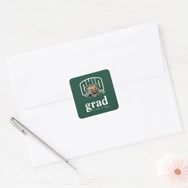 Ohio Bobcats Logo | Ohio University Graduation Square Sticker (Envelope)
