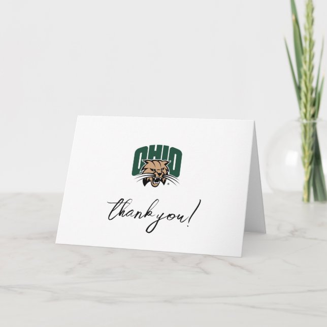 Ohio Bobcats Logo | Ohio University Graduation Thank You Card (Front)