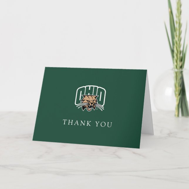 Ohio Bobcats Logo | Ohio University Graduation Thank You Card (Front)