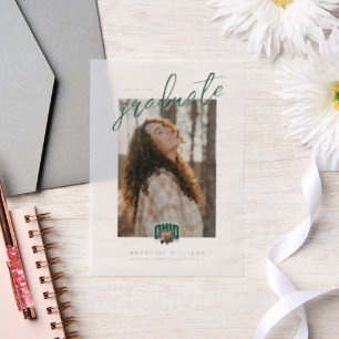 Ohio Bobcats Logo Ohio University Graduation Vellum Invitations