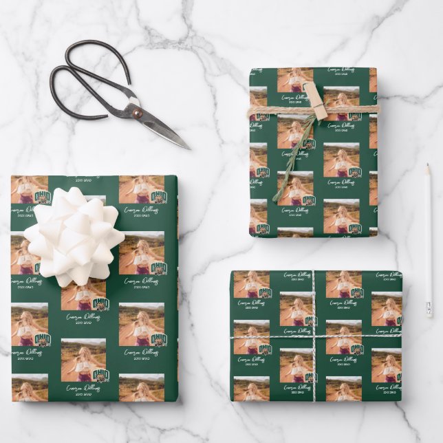 Ohio Bobcats Logo | Ohio University Graduation Wrapping Paper Sheets (Front)