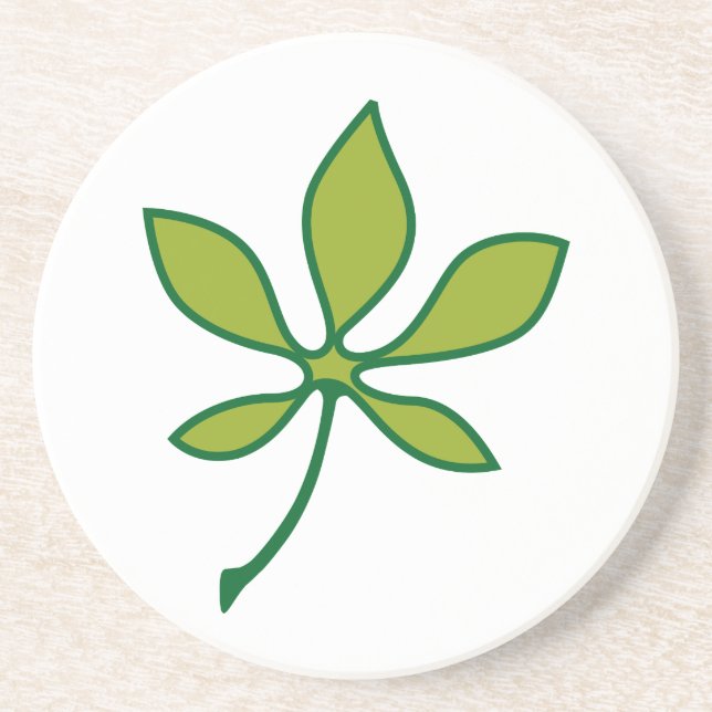 Ohio Buckeye Leaf Drink Coaster (Front)