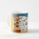 Ohio Buckeye Mug<br><div class="desc">Vintage,  retro Ohio Map repurposed on a mug or on any drink ware products.</div>