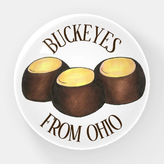 Ohio Buckeye OH Chocolate Peanut Butter Candy Paperweight (Front)