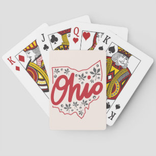 Ohio Buckeye Pattern Poker Cards