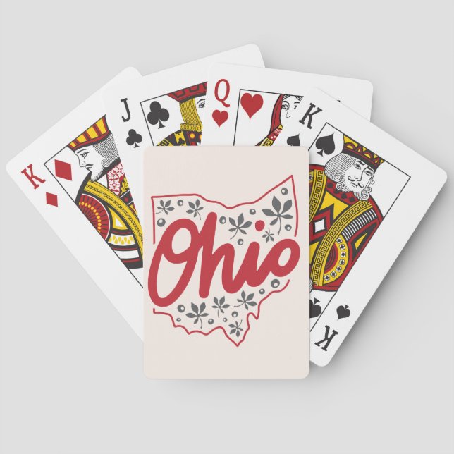 Ohio Buckeye Pattern Poker Cards (Back)