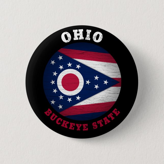 OHIO BUCKEYE STATE FLAG BUTTON (Front)
