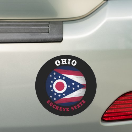 OHIO BUCKEYE STATE FLAG CAR MAGNET