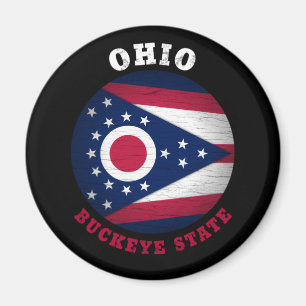 OHIO BUCKEYE STATE FLAG MAGNET
