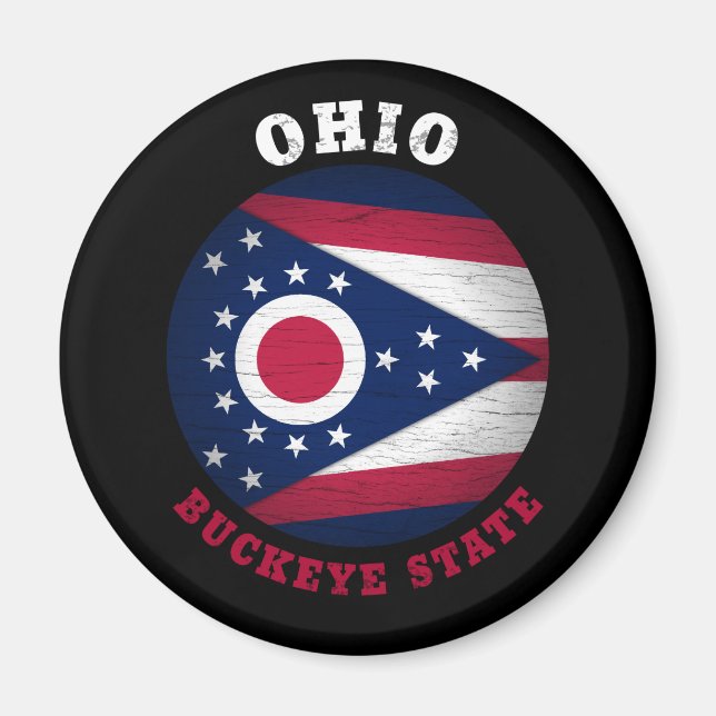 OHIO BUCKEYE STATE FLAG MAGNET (Front)