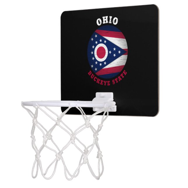 OHIO BUCKEYE STATE FLAG MINI BASKETBALL HOOP (Left)