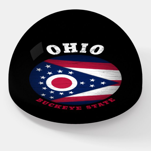 OHIO BUCKEYE STATE FLAG PAPERWEIGHT (Angled)