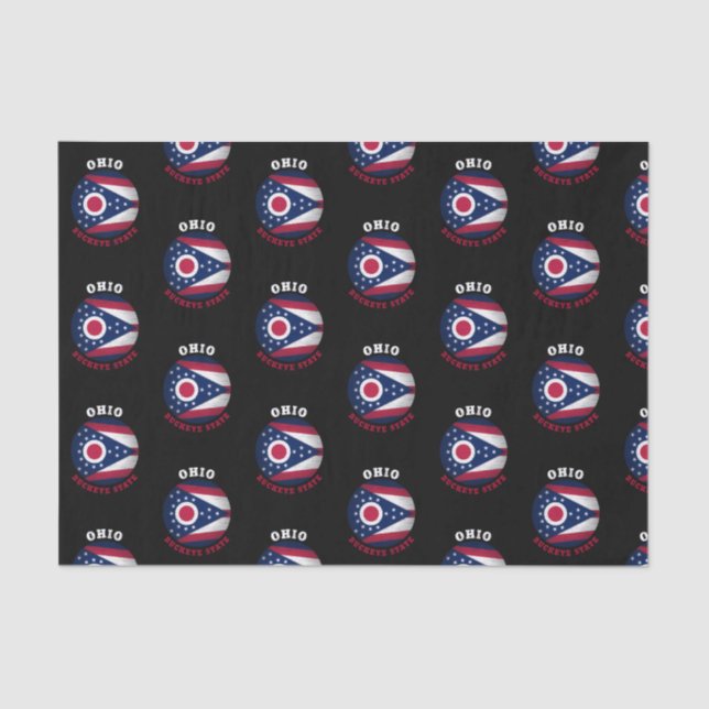 OHIO BUCKEYE STATE FLAG TISSUE PAPER (Front)
