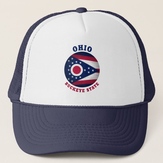 OHIO BUCKEYE STATE FLAG TRUCKER HAT (Front)