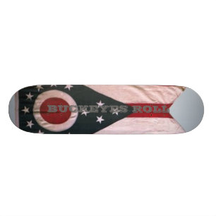 OHIO, BUCKEYES ROLL SKATEBOARD DECK