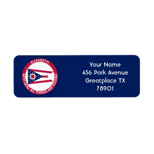 Ohio Burgee The Buckeye State Personalized Flag Label