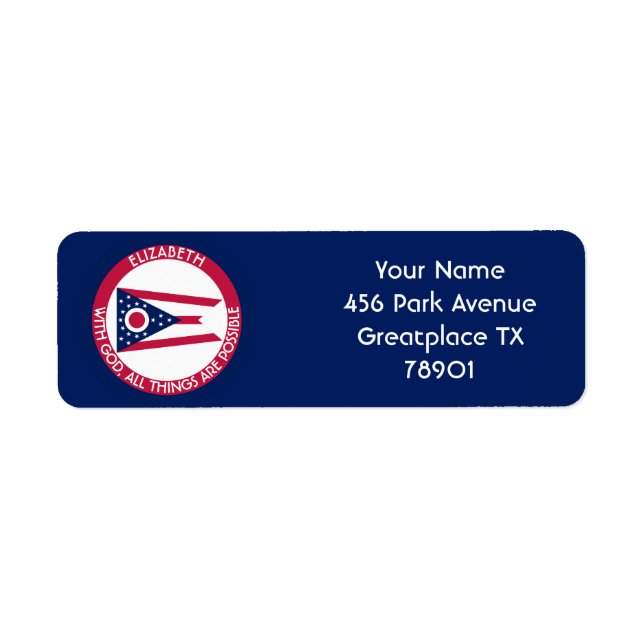 Ohio Burgee The Buckeye State Personalized Flag Label (Front)