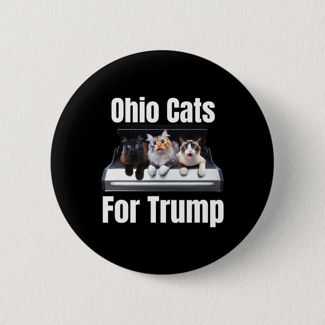 Ohio Cats For Trump - Funny Political Cat  Button (Front)