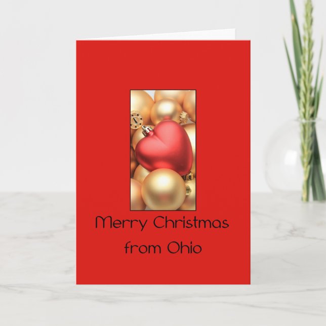 Ohio  Christmas Card, state specific Holiday Card (Front)