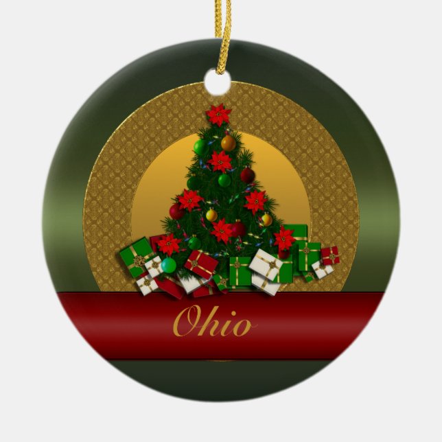 Ohio Christmas Tree Ornament (Front)