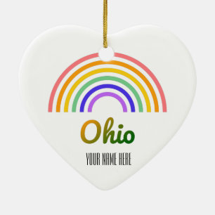 Ohio - Cleveland - Cincinnati - Columbus Ceramic Ornament