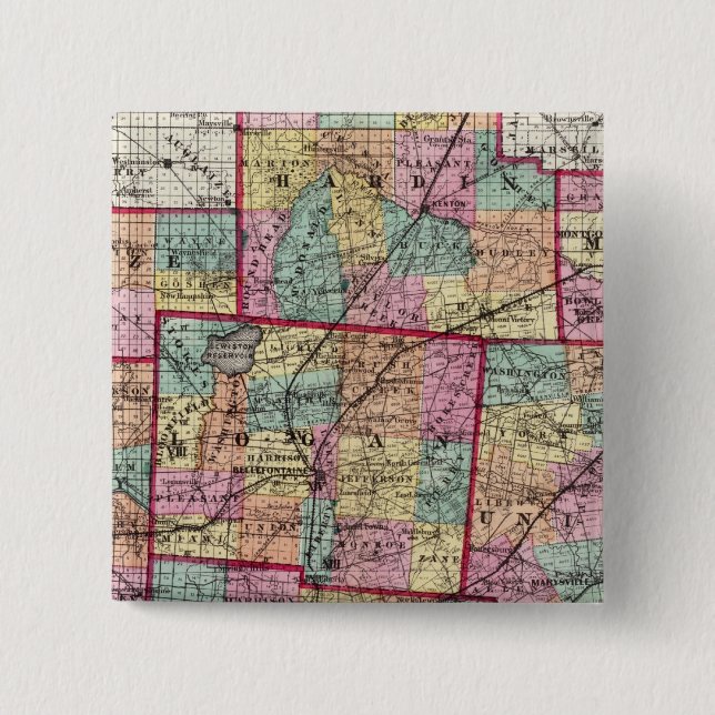 Ohio Counties 2 Pinback Button (Front)