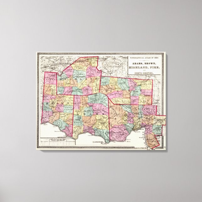 Ohio Counties Canvas Print (Front)