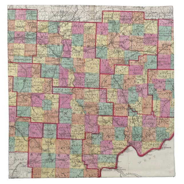 Ohio Counties Cloth Napkin (Front)