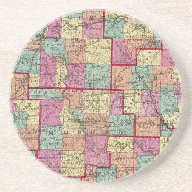 Ohio Counties Drink Coaster (Front)